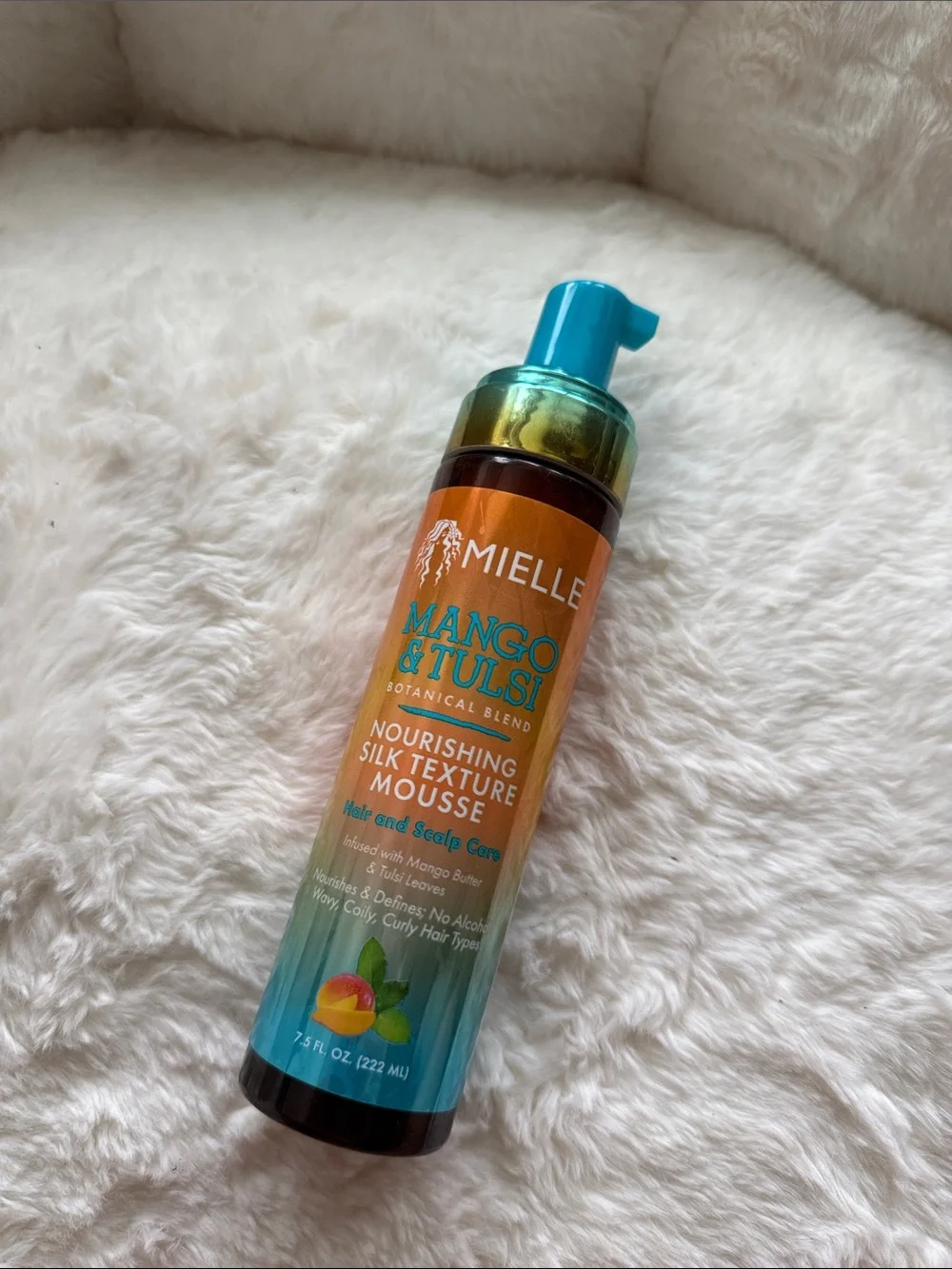 Mielle Mango & Tulsi Nourishing Silk Texture Mousse hair curly curls wavy